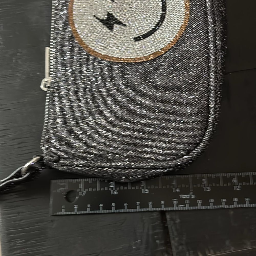 Nwt Skinnydip London Amber Smile Face Shoulder Bag Purse Shimmer Glitter Black — image 8 of 8